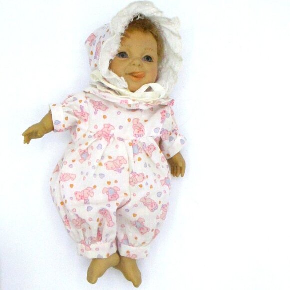 Berenguer Dolls Set of 2- 9" Baby Vinyl, Expressions Tongue Girl Porcelain Green - Picture 8 of 9